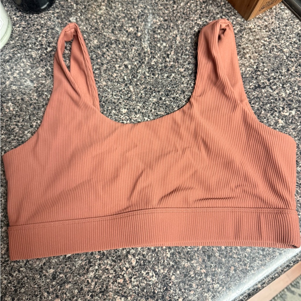 GEA Rust Ribbed Sports Bra